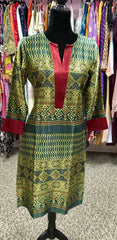 KNG016 Mashru silk knee length kurti.
