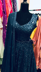 HRD104 Dark blue lehenga.