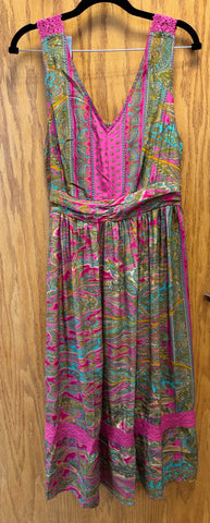 JPD020-Sleeveless pink dress with pattern