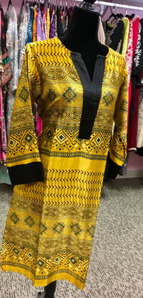 KNG015 Mashru silk knee length kurta.