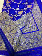 BKS 008 - Mashru Silk Banarasi saree with Gold Zari work. Comes with Unstitched Blouse.
