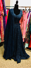 HRD104 Dark blue lehenga.