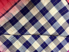 KSS408 Pure handloom kanchipuram silk Saree in blue and white with pink gold zari border.comes with stitched blouse size 40,can be altered to 44 size.