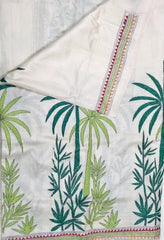 KSN222 Pure Silk Kantha Tussar Saree in beige. Comes  with stitched blouse.