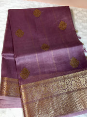 BKS 012 -  Pure Organaza Banarasi  saree with Gold Zari work. Comes with unstitched Blouse.