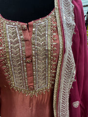 Pnk434: Pink kurti with Sharara pants and dupatta