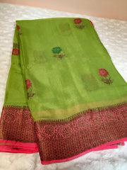 BKS 011- Pure Georgette  Banarasi saree with Gold Zari work. Comes with Unstitched Blouse.