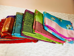 BKS 011- Pure Georgette  Banarasi saree with Gold Zari work. Comes with Unstitched Blouse.