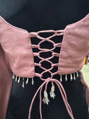 AFL2023- Beautiful bead blouse with an unique drape skirt