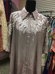 KKD007 - Crepe kurta with flower embroidery and tulip pants