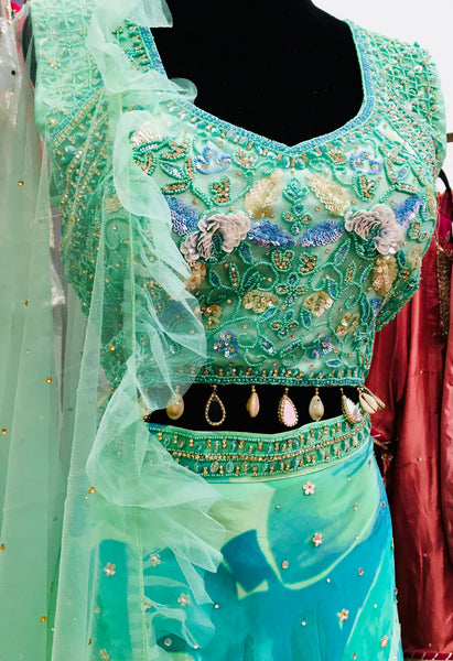 HRD105 Light Blue lehenga