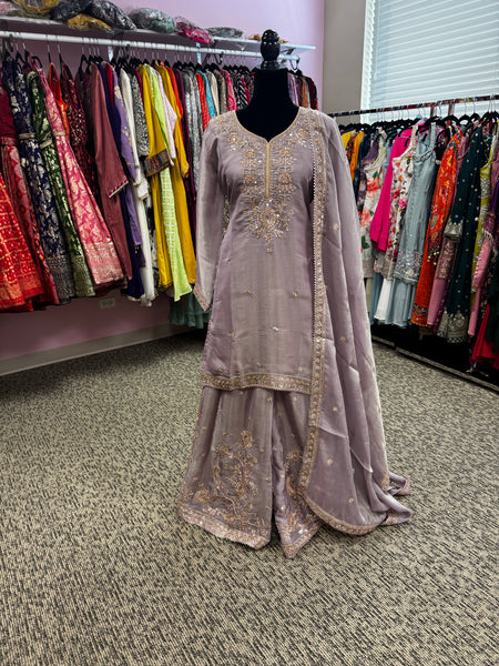Pnk437: Beautiful kurti with sharara pants and dupatta
