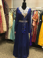 KKD014 - Purple and blue top with bead work and skirt