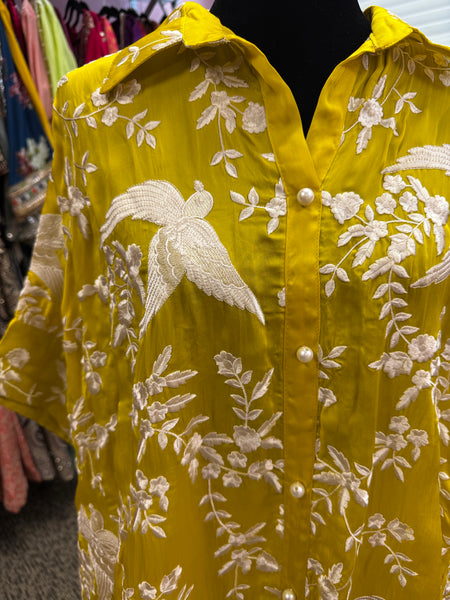 Pnk435: Yellow kurti and pants