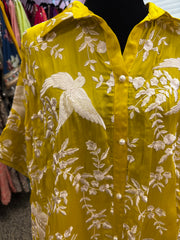 Pnk435: Yellow kurti and pants