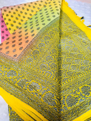 BKS 020 -  Pure Khaddi Georgette  Banarasi saree with Gold Zari work. Comes with unstitched Blouse.