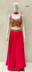 AFL7033: Beautiful pink blouse and sharara pants with dupatta