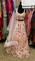 HRD103 Light pink lehenga.