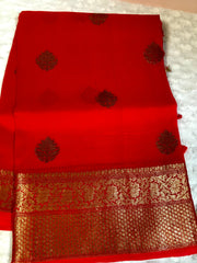 BKS 012 -  Pure Organaza Banarasi  saree with Gold Zari work. Comes with unstitched Blouse.