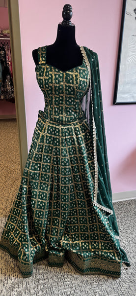AFL6012: Beautiful green lehenga