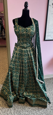 AFL6012: Beautiful green lehenga