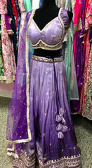 AFL9032  lehenga in purple . Comes with matching stitched blouse and dupatta.