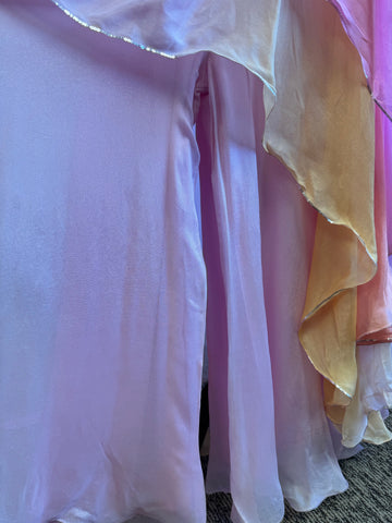JPD032 - Pink and Orange crop top with sharara pants
