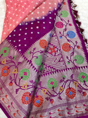 BKS 009 - Dupion Bandini Banarasi saree with Gold Zari work. Comes with Unstitched Blouse.