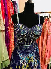 HRD102 Dark blue lehenga .
