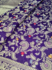 BKS103 Banarasi Georgette saree in purple.Comes with stitched blouse size 38 can be altered to size 42. Fall peco done.