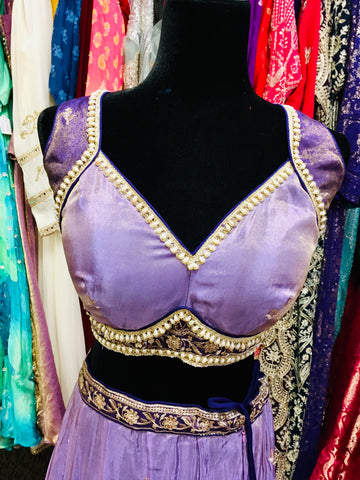 AFL9032  lehenga in purple . Comes with matching stitched blouse and dupatta.