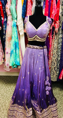 AFL9032  lehenga in purple . Comes with matching stitched blouse and dupatta.