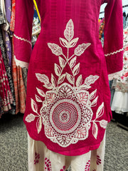 Pnk415: Pink kurti with pants