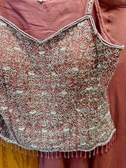 AFL7018: Beautiful blouse top with sharara pants and dupatta