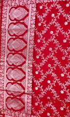 BKS122 Banarasi Mashru silk Saree in pink.Comes with gold  zari work. Comes with stitched blouse size 38 can be altered to size 42. Fall peco done.