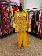 Pnk435: Yellow kurti and pants