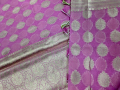 BKS135 Cotton Banarasi Saree in pink. Comes with stitched blouse size 38 can be altered to size 42. Fall peco done.