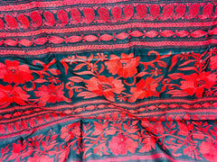 KSN227 Pure Silk Kantha Tussar Saree in black. Comes with stitched blouse.Fall peco done.