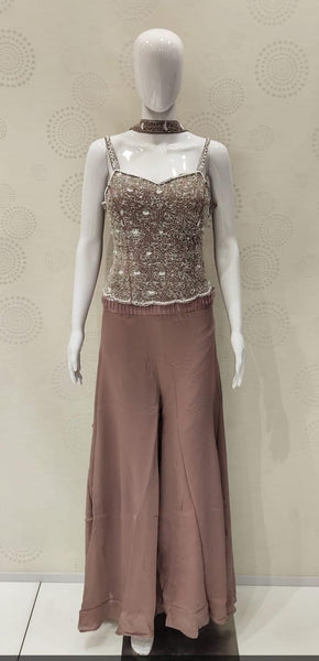 AFL7016: Beautiful long blouse top with sharara pants with dupatta