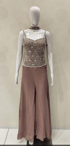 AFL7016: Beautiful long blouse top with sharara pants with dupatta