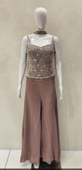 AFL7016: Beautiful long blouse top with sharara pants with dupatta