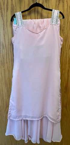 DPP013-Light pink kurti with sharara and dupatta and bead work
