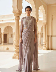 Ori007: Ready to Wear Saree with Blouse and Cape