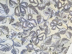 KSN218 Pure Silk Kantha Tussar Saree in beige. Comes with stitched blouse. Fall peco done.