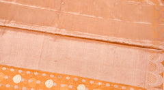 BKS134 Cotton Banarasi Saree in orang. Comes with stitched blouse size 38 can be altered to size 42. Fall peco done.