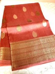 BKS 013 -  Pure Organaza Banarasi  saree with Gold Zari work. Comes with unstitched Blouse