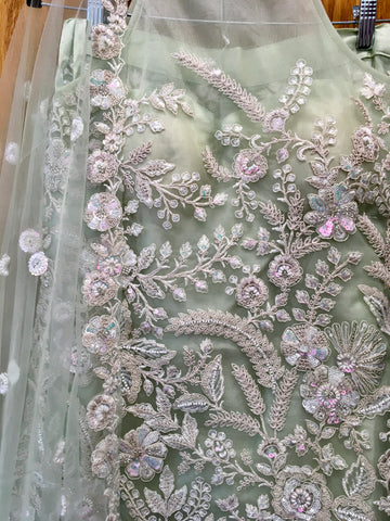 AFL2035-Party wear set in blue with heavy embroidery work.Come with sharara pant and dupatta.