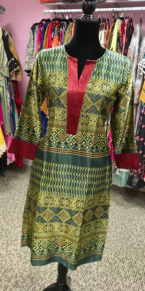 KNG016 Mashru silk knee length kurti.