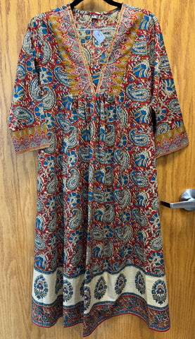 JPD021-Kalamkari print long dress