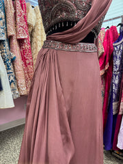 AFL2023- Beautiful bead blouse with an unique drape skirt